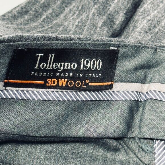 Land’s End Tollegno 3D Wool Tailored Fit Grey Striped Pants. Size 10. - Picture 3 of 13